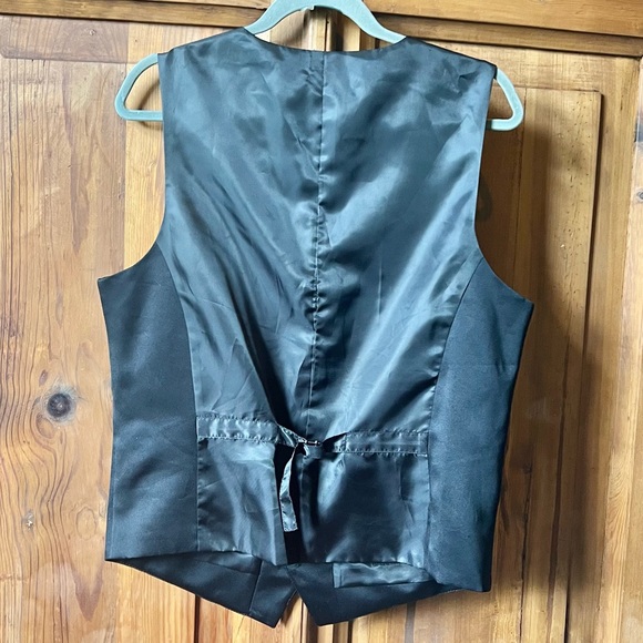JF J.Ferrar Men's Black Satin Vest Size Medium Slim Fit Size Men’s Medium - Picture 5 of 11